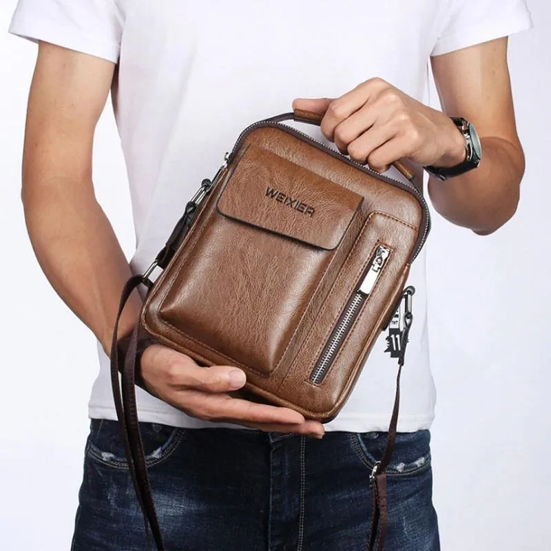 Men's Genuine Leather Sling Bag Over the Shoulder Bags