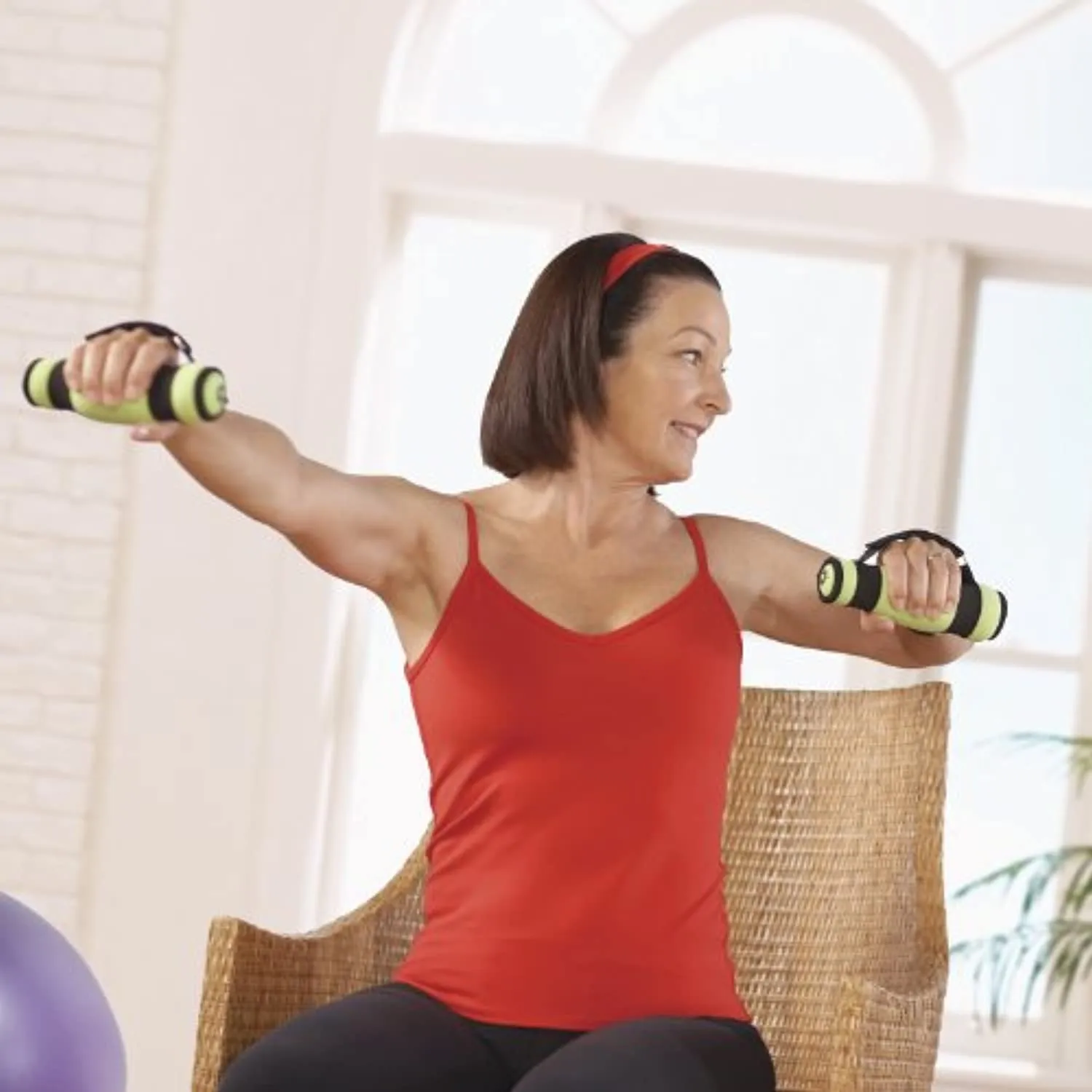 MERRITHEW Soft Dumbbells, Pair (Lime), 2.2 lbs / 1 kg Each