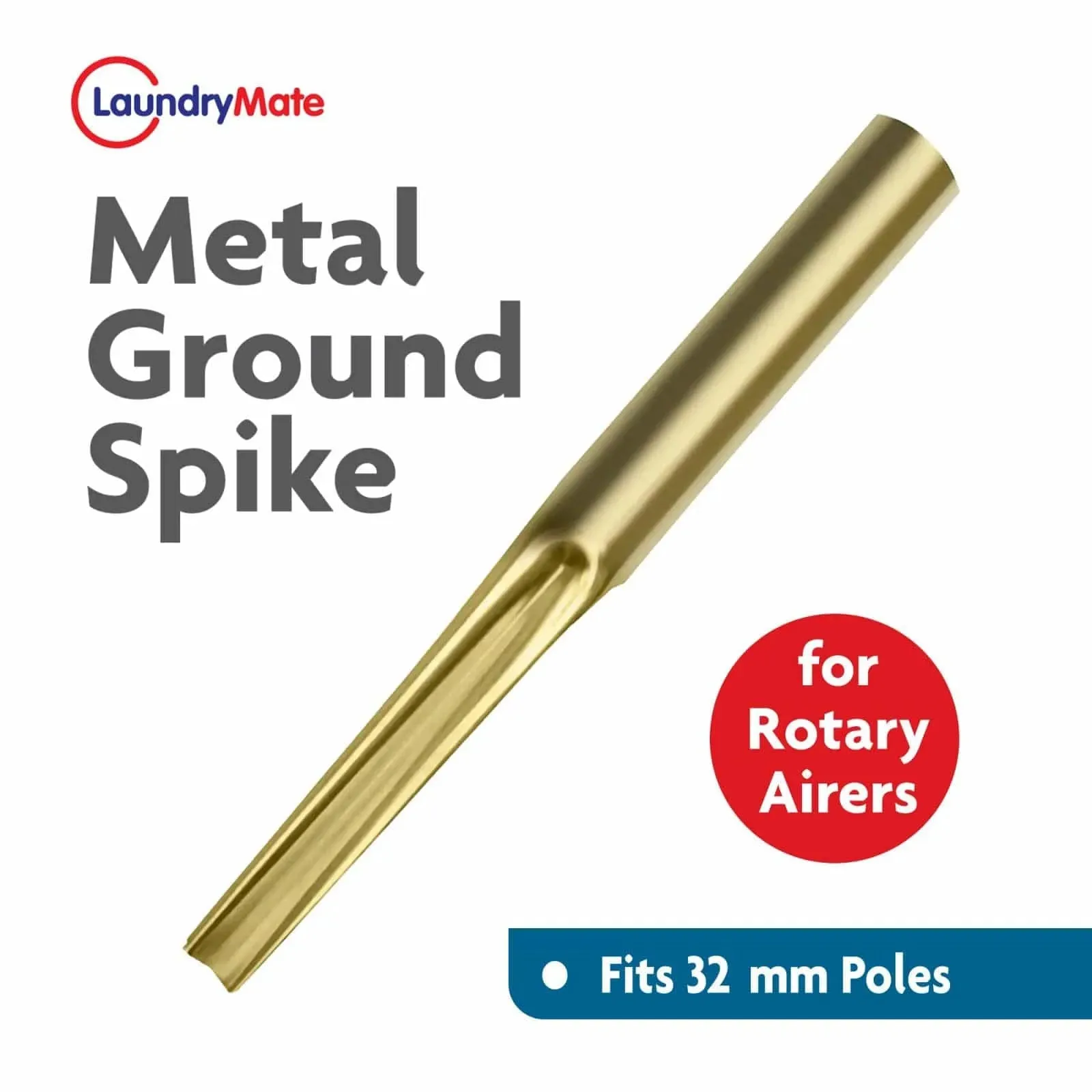 Metal Ground Spike with 32mm Socket for Rotary Airers and Parasols