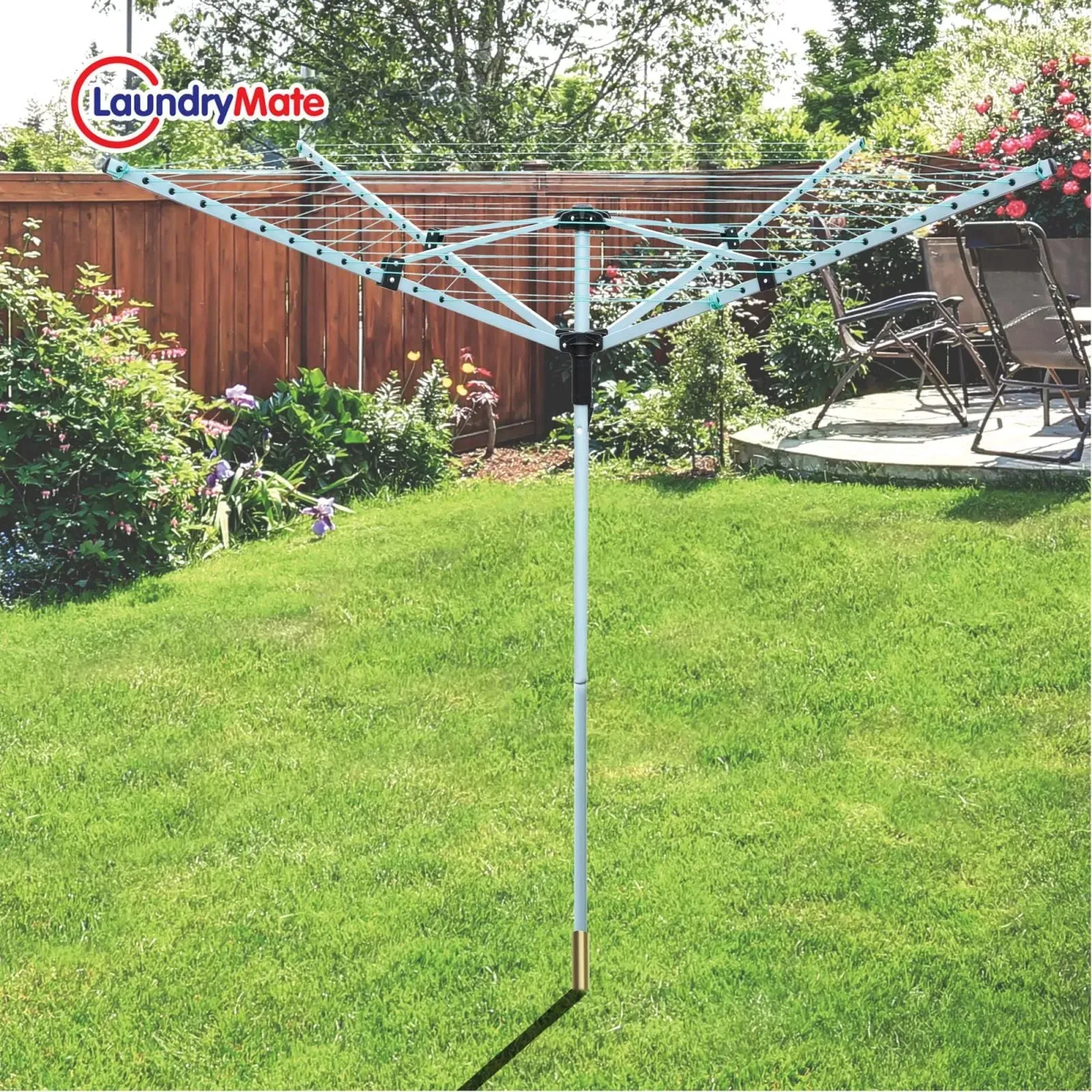 Metal Ground Spike with 32mm Socket for Rotary Airers and Parasols
