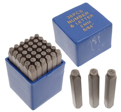 Metal Stamp 36pcs Basic 2mm Uppercase (A-Z) (0-9) (&)