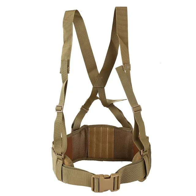 Military Tactical Belt Molle Adjustable Suspenders Shooting Wargame Men H-Shaped Soft Outdoor Sport Waistband Hunting Accessory
