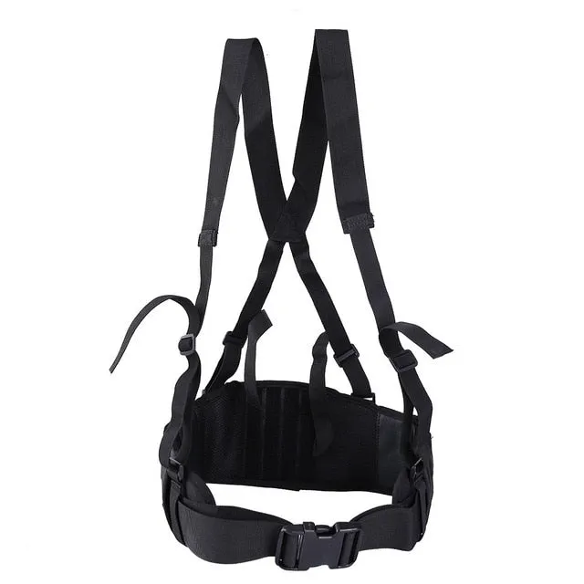 Military Tactical Belt Molle Adjustable Suspenders Shooting Wargame Men H-Shaped Soft Outdoor Sport Waistband Hunting Accessory