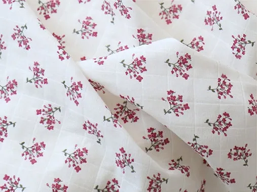 Mini Flowers Cotton Double Gauze Fabric By the Yard /53569