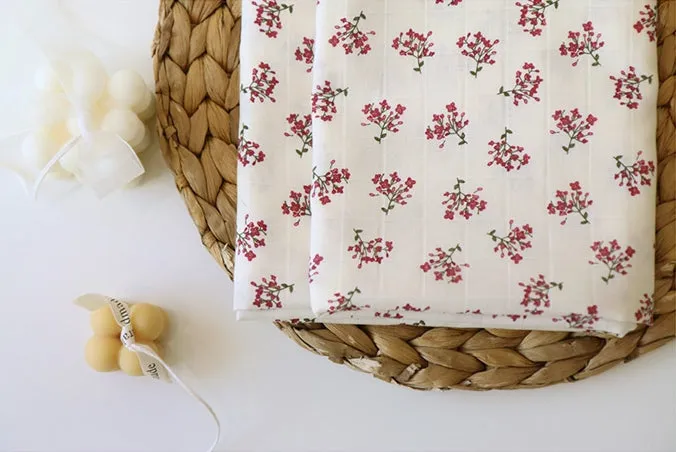 Mini Flowers Cotton Double Gauze Fabric By the Yard /53569