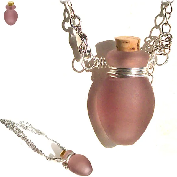 Mini frosted glass handmade Vase bottle keepsake cork vial cremation urn ashes oil perfume - U PICK