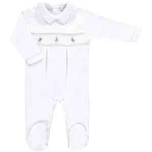 MINI-LA-MODE - Peter Rabbit Smocked Footsie - White
