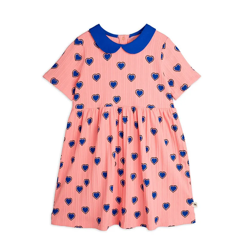 Mini Rodini - Outlined hearts dress - pink