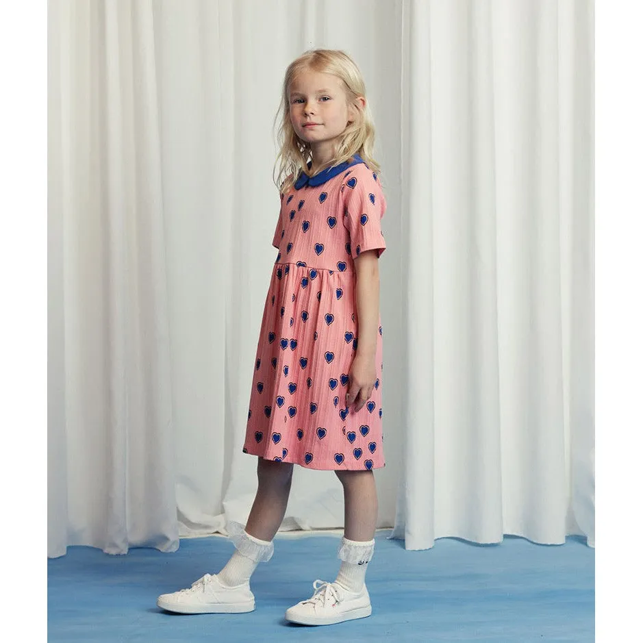 Mini Rodini - Outlined hearts dress - pink