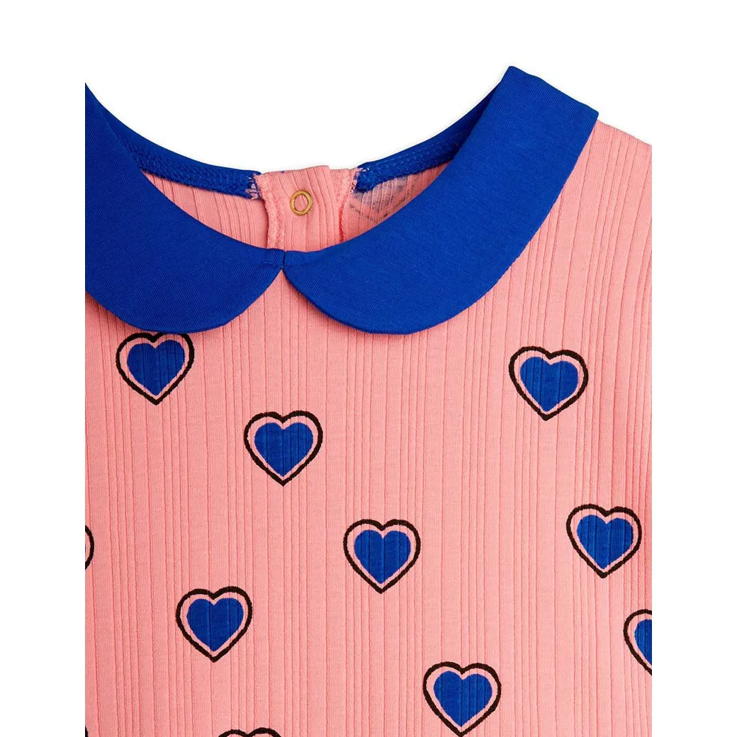 Mini Rodini - Outlined hearts dress - pink