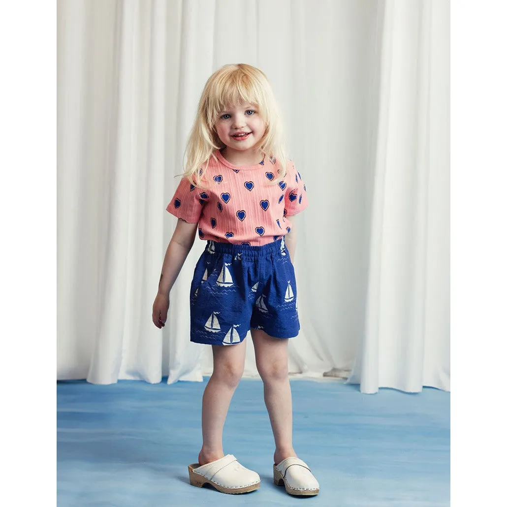 Mini Rodini - Outlined hearts T-shirt - pink