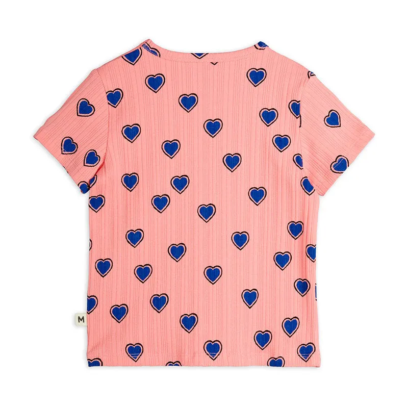 Mini Rodini - Outlined hearts T-shirt - pink