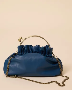 Mini Ruched Clutch Blue