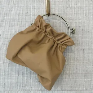 Mini Ruched Clutch Caramel