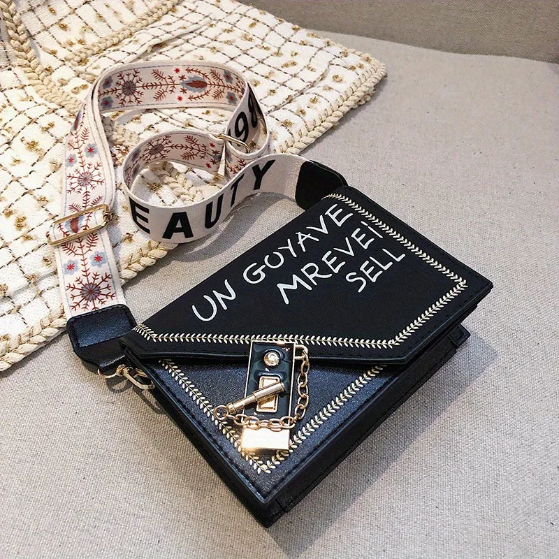 Mini Square Crossbody Bag, Simple And Fashion Leather Bag, Textured Wide Shoulder Strap Handbag, Popular Vacation Shoulder Bag