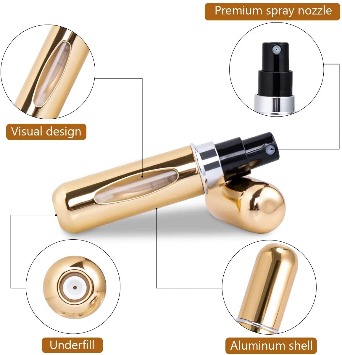 Mini Travel Perfume Atomiser Refillable Bottles 5ml