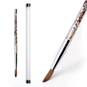 Modelones Kolinsky Acrylic Nail Brush, Nail Art Brushes for Acrylic Application, 100% Pure Kolinsky Sable Hair, Liquid Glitters Handle, valentine Nail Art Brush (Size 8)