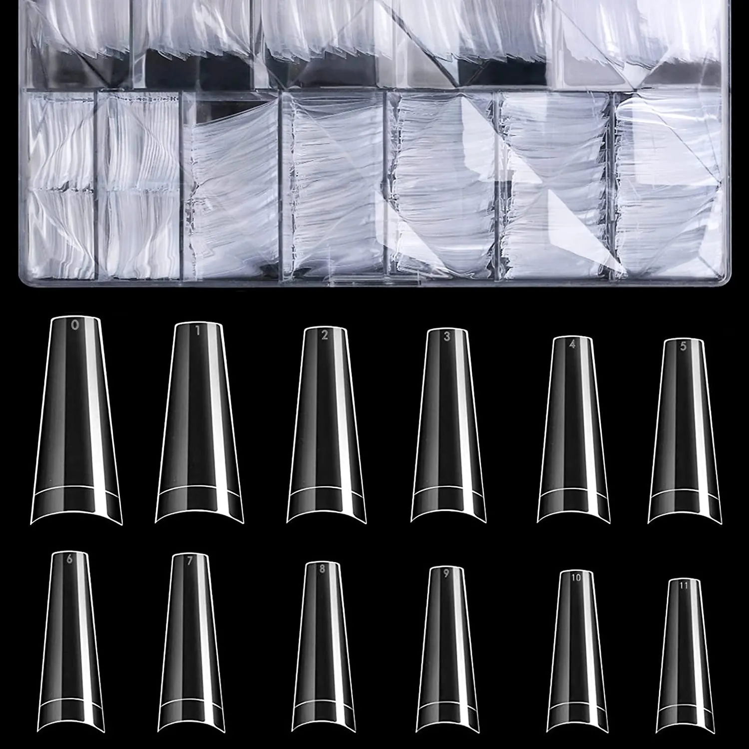 Modelones Nail Tips and Glue Gel Kit, Acrylic Nail Kit 4 in 1 Nail Glue Gel, Ultra-Portable LED Nail Lamp, with 500Pcs Coffin Nail, Nail Prep Dehydrate, and Extension DIY Nail Art Tools All-In-One Gel Nail Extension Kit