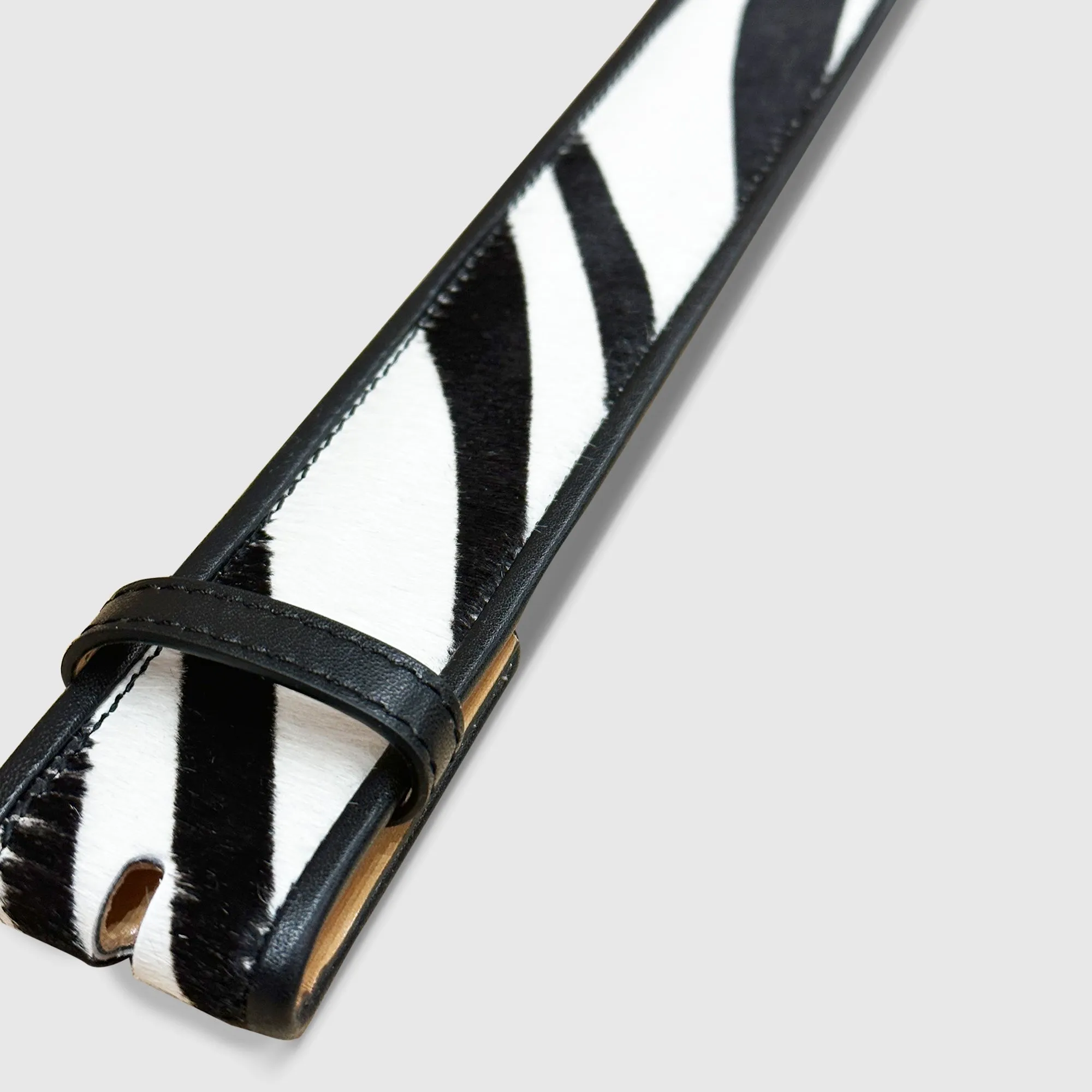 Monogram Buckle with belt calf hair zebra