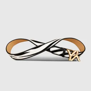 Monogram Buckle with belt calf hair zebra