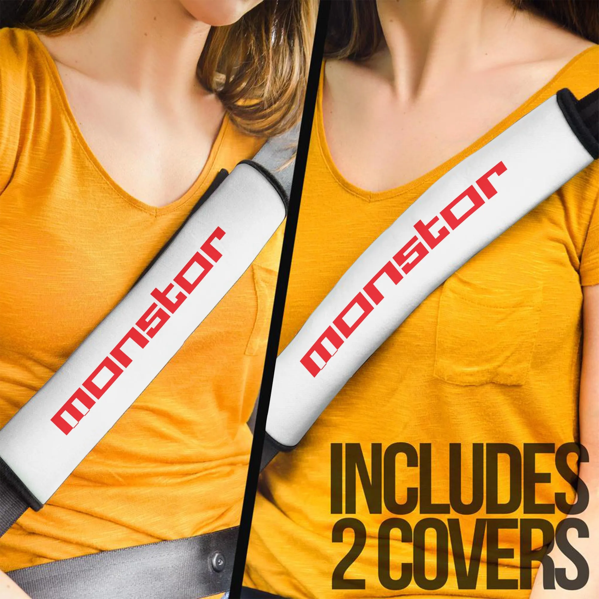 MONSTOR Seat Belt Cover - White