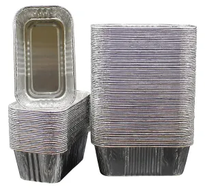 MontoPack 50-Pack of Super-Thick Aluminum Mini Loaf Baking Pans - Standard Size 6” x 3.5” Loaf 1LB Cooking Tins - Eco-Friendly Recyclable Aluminum - Portable Food Storage Containers
