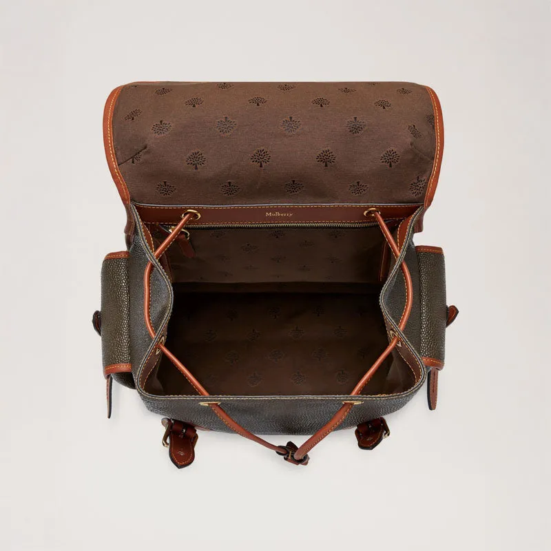 MULBERRY Heritage Eco Scotchgrain Backpack - Mole/cognac