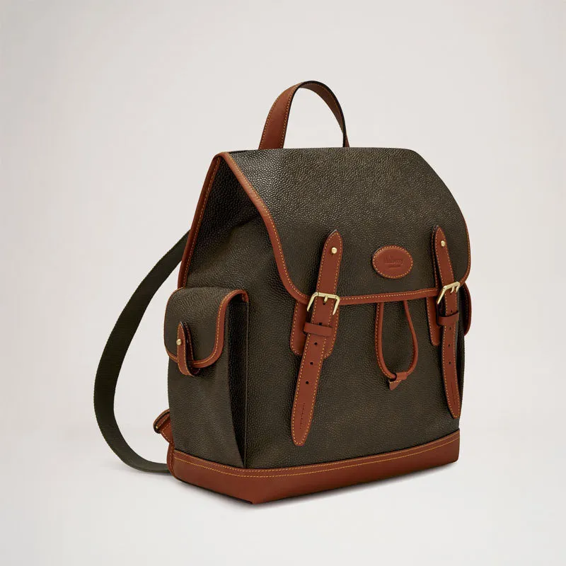 MULBERRY Heritage Eco Scotchgrain Backpack - Mole/cognac