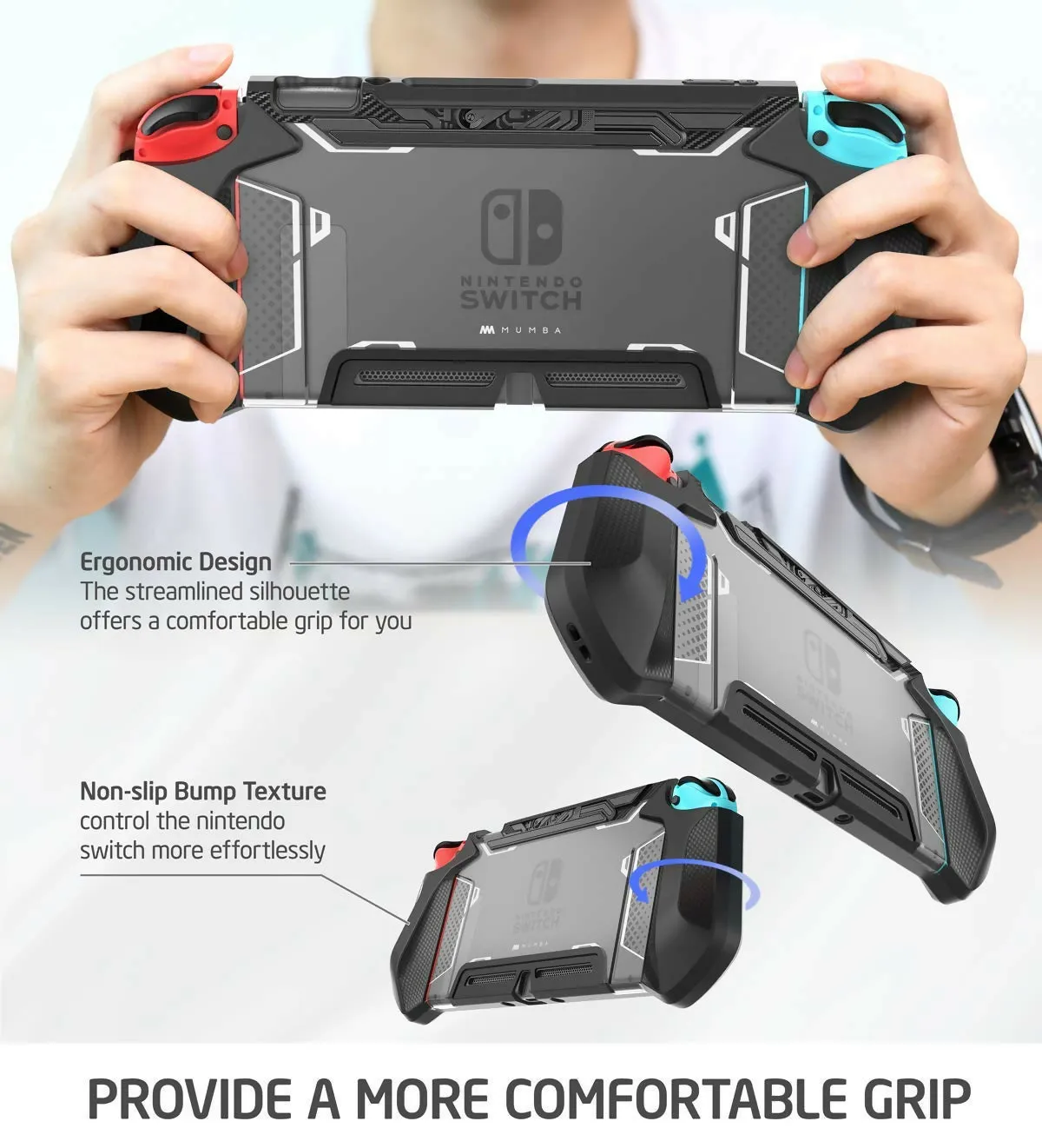 Mumba Dockable Case/ TPU Grip Protective Cover for Nintendo Switch V2 model [Blade Series]