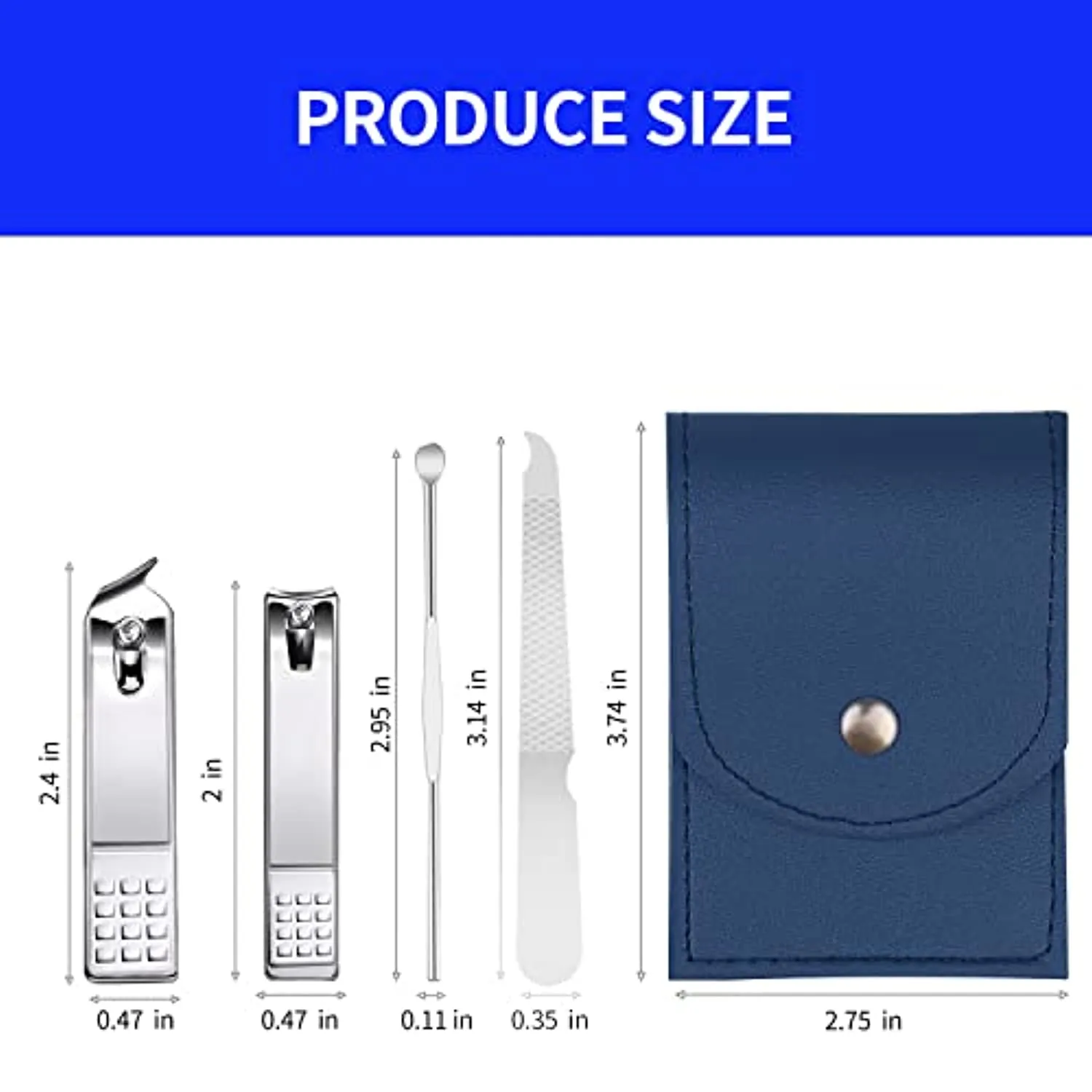 Nail Clipper Set Manicure Kit Professional Pedicure Set Nail Scissors Grooming Kit with Leather Travel Case