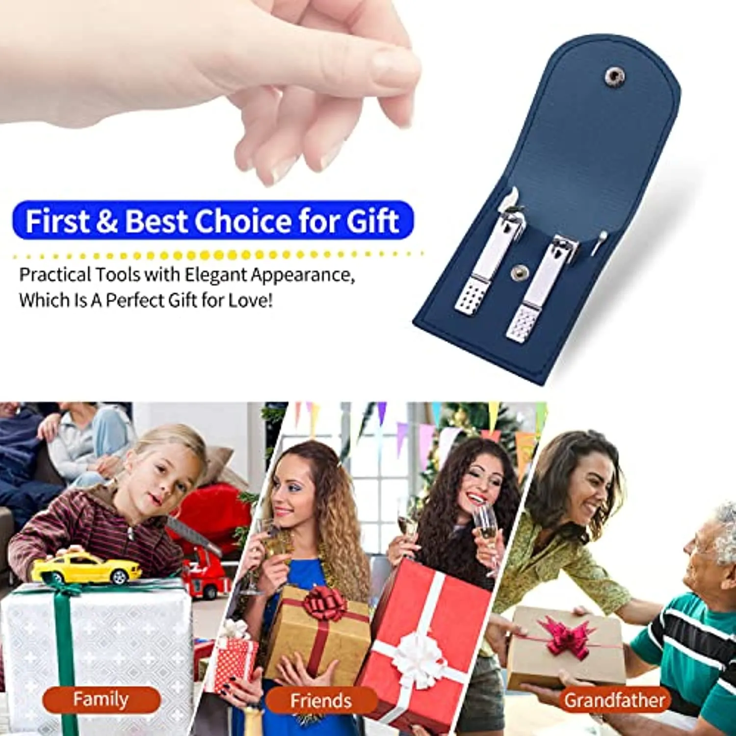 Nail Clipper Set Manicure Kit Professional Pedicure Set Nail Scissors Grooming Kit with Leather Travel Case