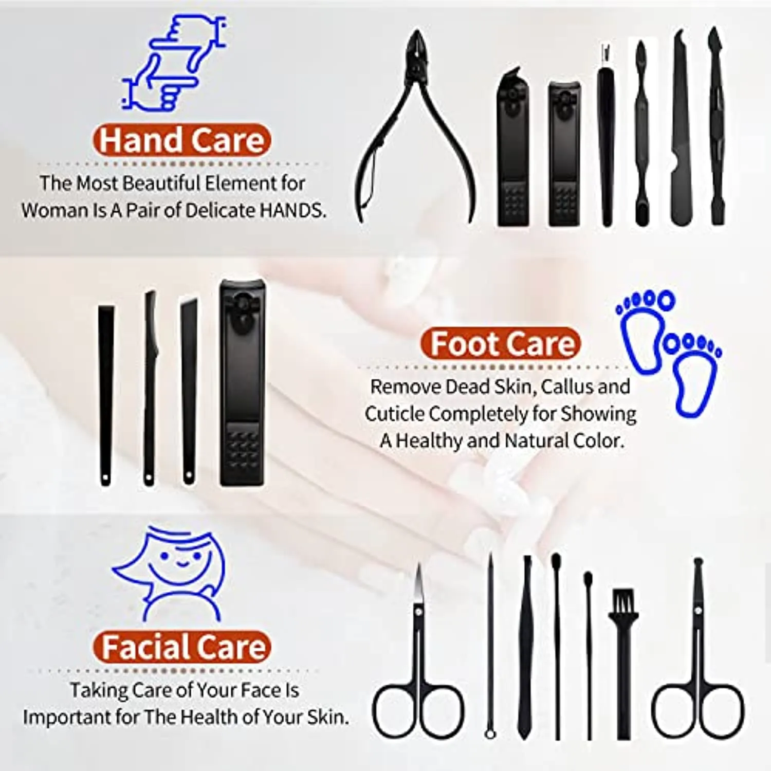 Nail Clipper Set Personal Care,Manicure Kit 18 in 1 Professional Pedicure Set Nail Scissors Grooming Kit with Leather Travel Case