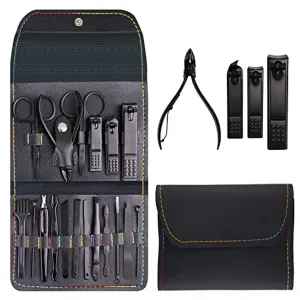 Nail Clipper Set Personal Care,Manicure Kit 18 in 1 Professional Pedicure Set Nail Scissors Grooming Kit with Leather Travel Case