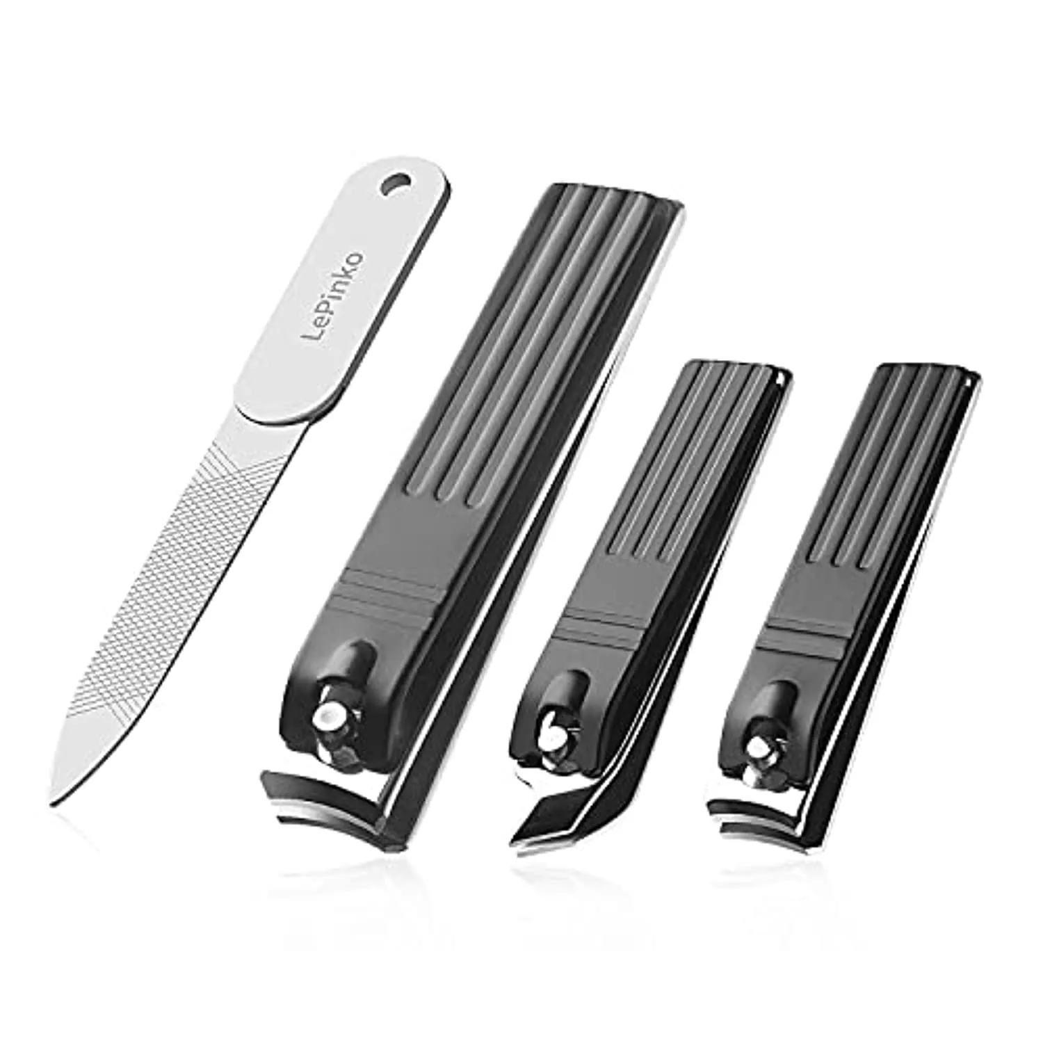 Nail Clippers Set, Best Gifts for Women Men Mom Dad Girl Boy Seniors Stocking Stuffers, Stainless Steel Nail Care Kit with Nail File, Toenail Fingernail Acrylic Cuticle Cutter, Portable Pouch 5PCS