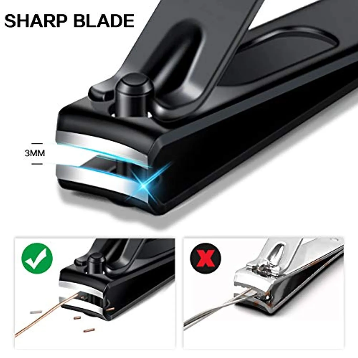 Nail Clippers, Sharp Sturdy Toenail Clippers for Adult Men Women 4 pcs Thick Nail Cutter Professional Fingernail Clipper Trimmer Set