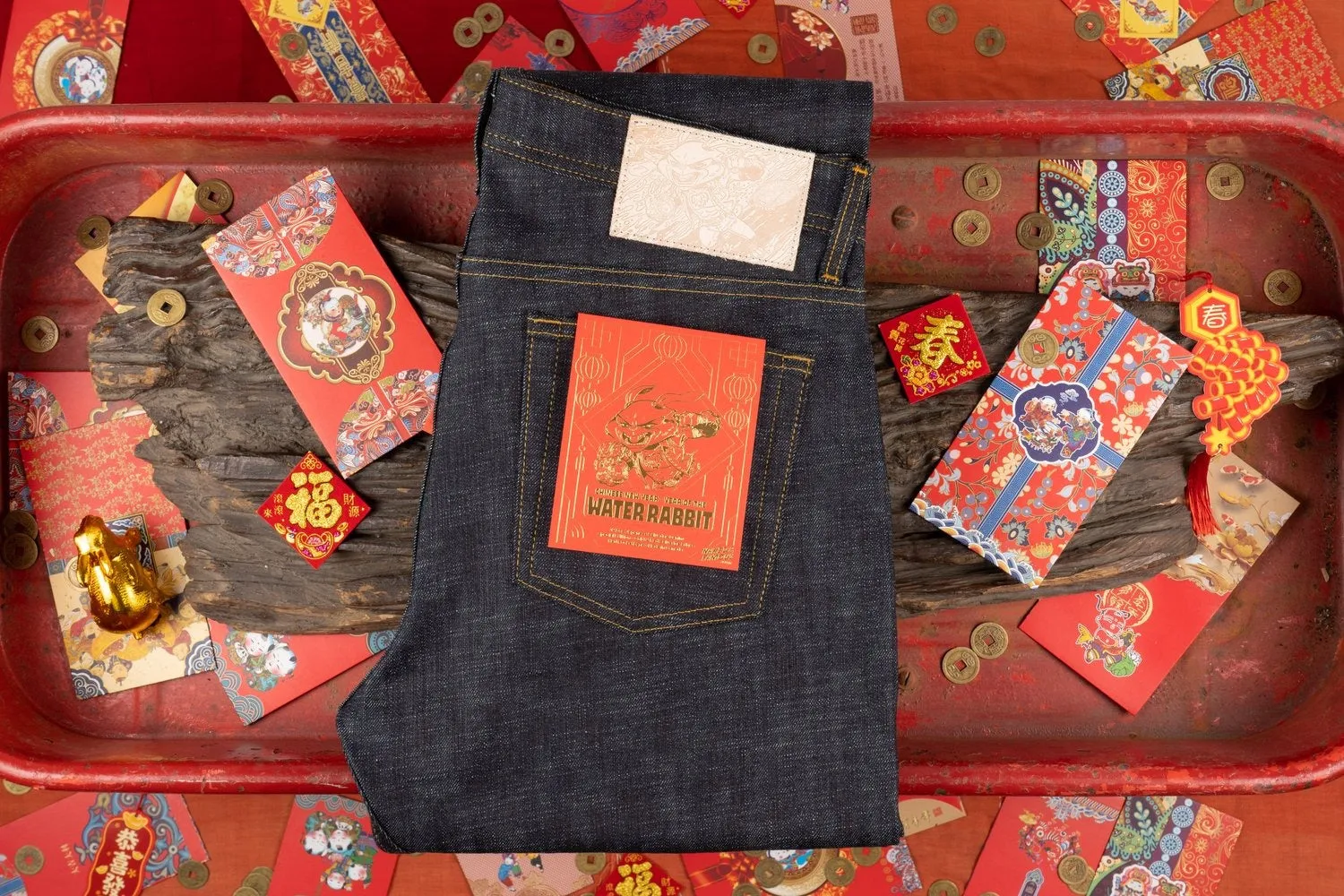 【Naked & Famous】 Chinese New Year Water Rabbit / 13oz.／布料升級 兔年布邊