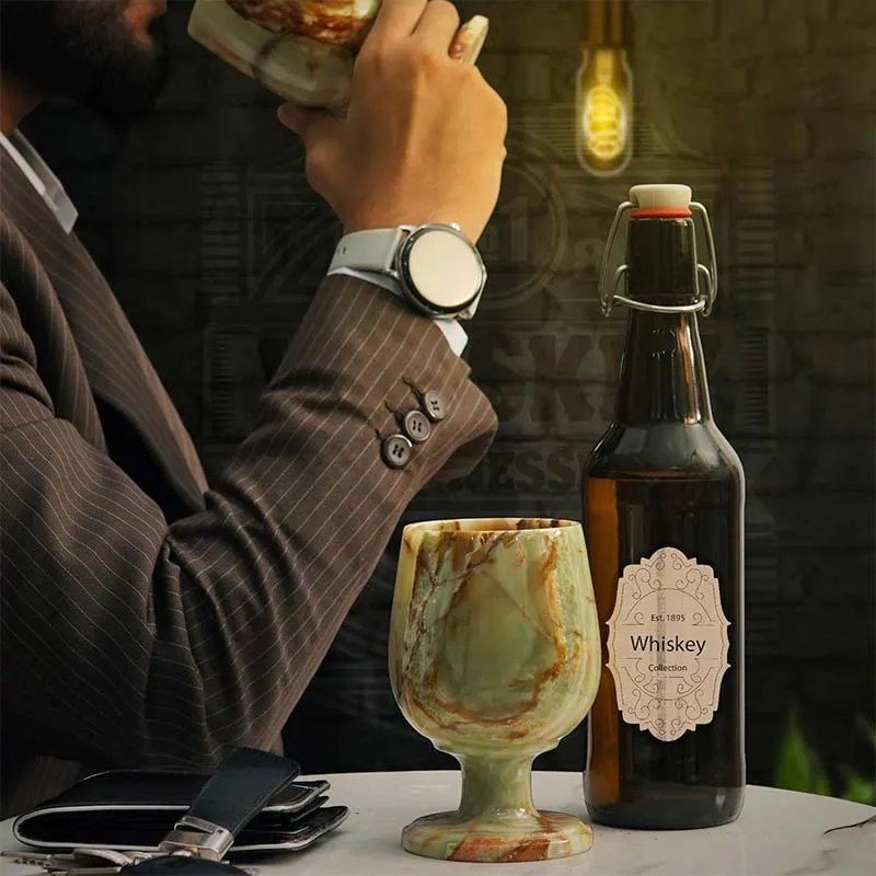 Natural Marble Bar Wine Glasses