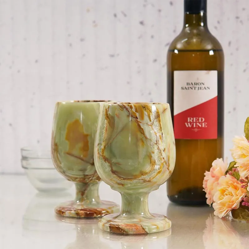Natural Marble Bar Wine Glasses