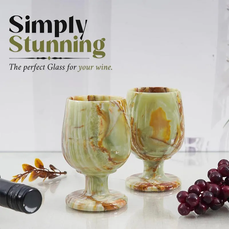 Natural Marble Bar Wine Glasses