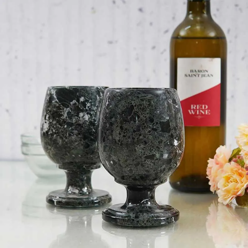 Natural Marble Bar Wine Glasses