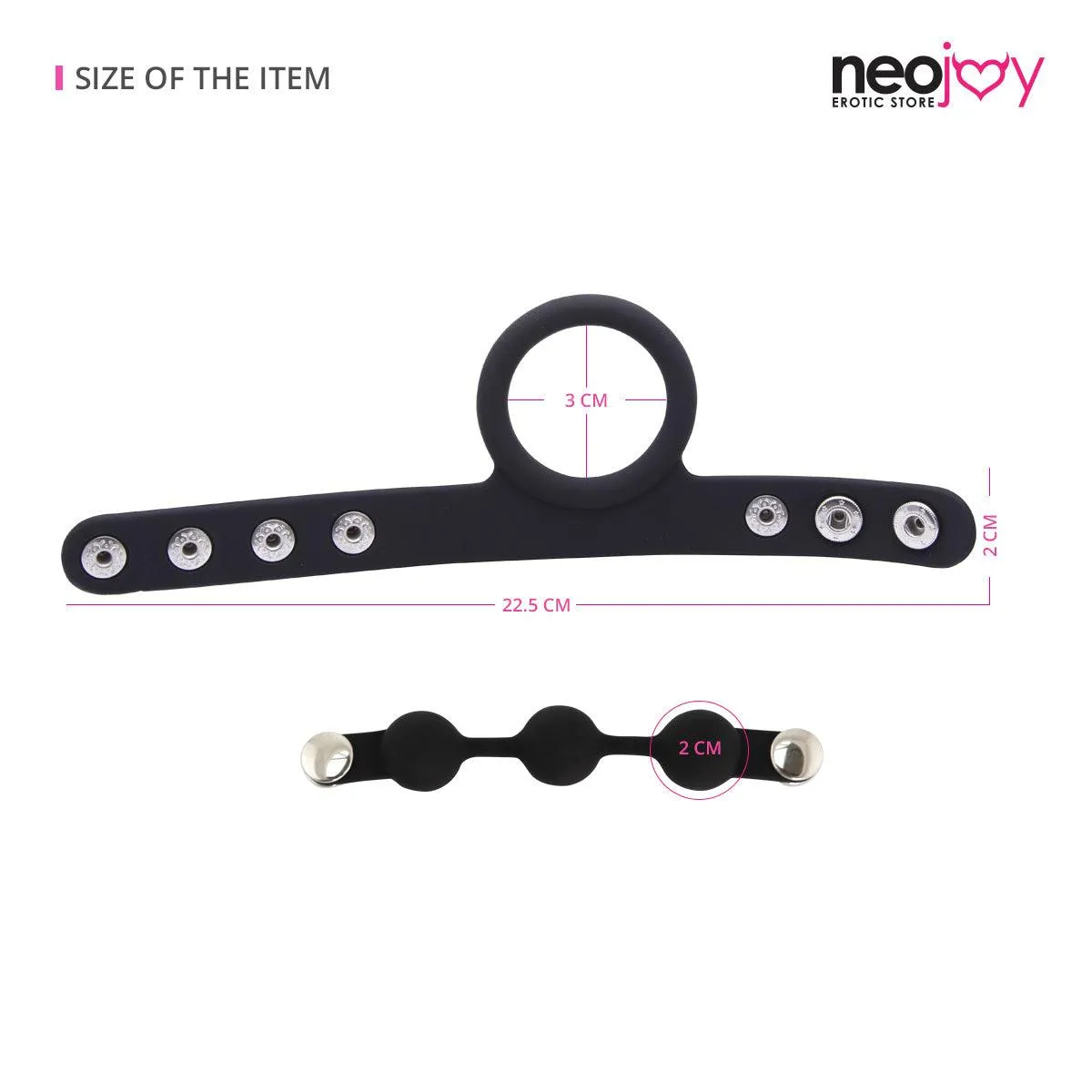 Neojoy Bondage Beaded Adjustable Cock Ring to enjoy a longer play time - Small