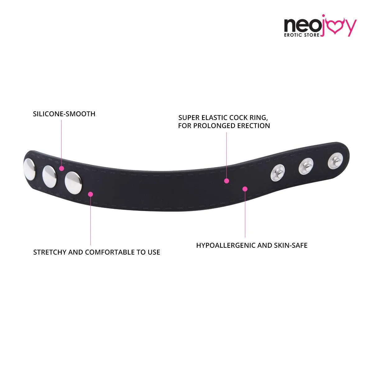 Neojoy Bondage Beaded Adjustable Cock Ring to enjoy a longer play time - Small