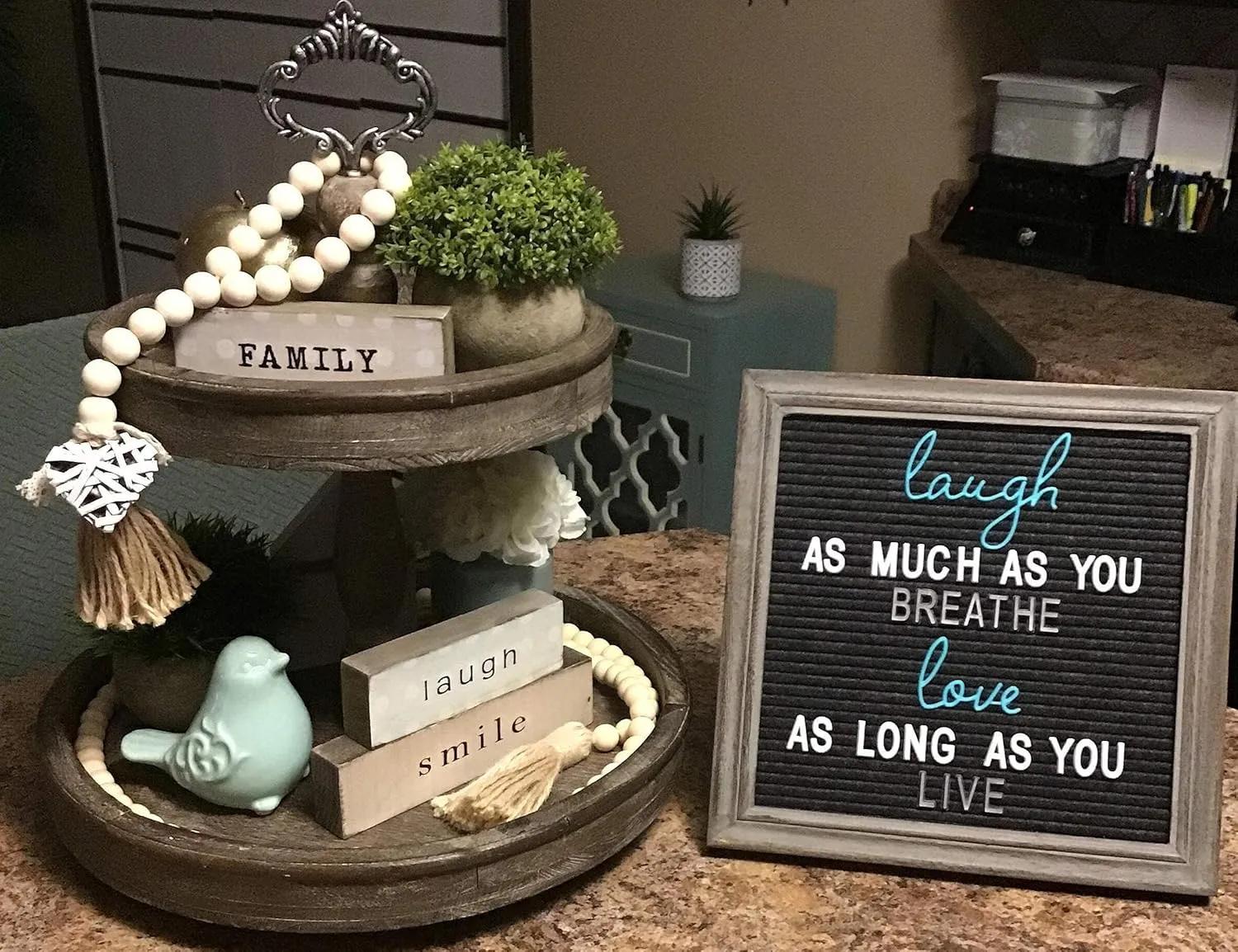 New 10x10 Wood Frame Changeable Letter Board Sign with Stand - Word Board with Letters Changeable - Announcement Board for New Baby, One Month Baby Sign with Letters to Change over 700 Felt Board Letters