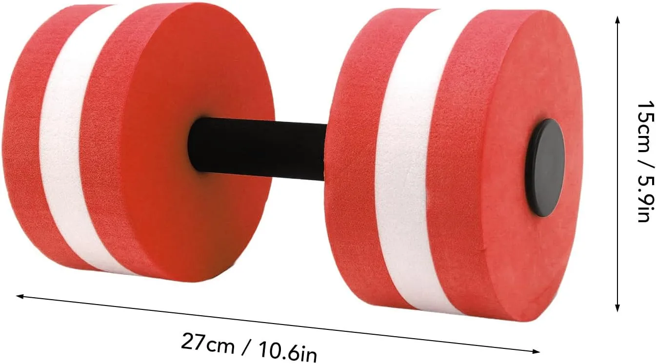 NEW 2 PCS Water Dumbbell, EVA Water Drumbell, Water Foam Dumbbell for Men Women Kids Yoga Exercise Fitness Tool, Red