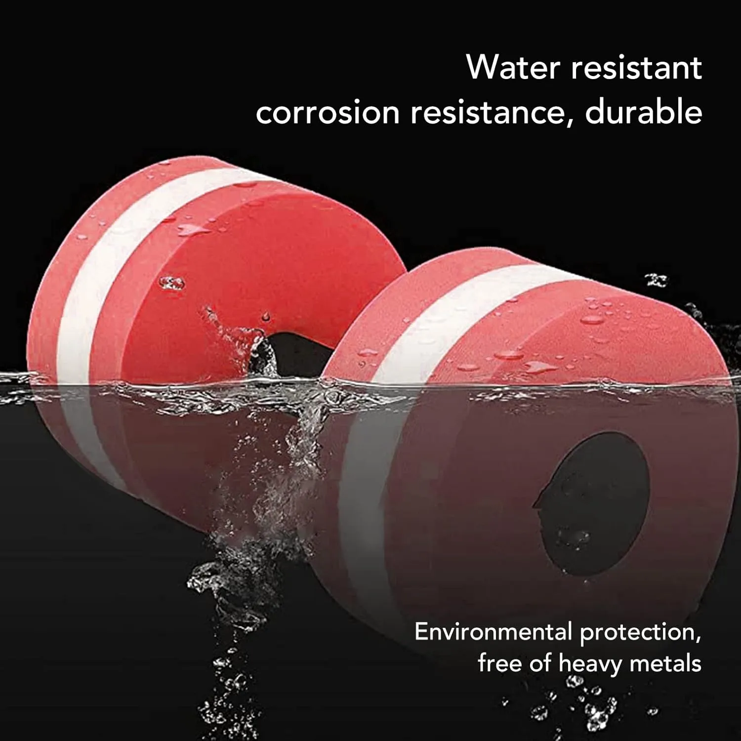 NEW 2 PCS Water Dumbbell, EVA Water Drumbell, Water Foam Dumbbell for Men Women Kids Yoga Exercise Fitness Tool, Red