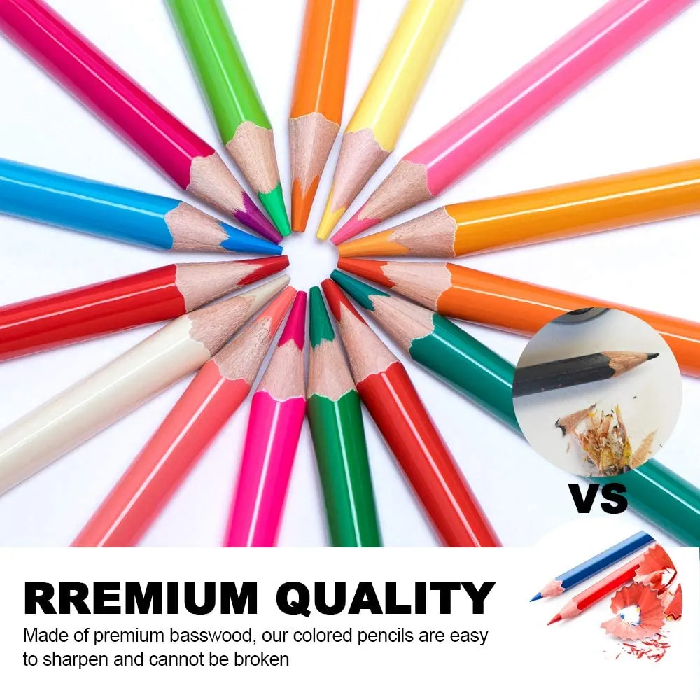 New AenArt Coloured Pencils, Set of 36 Colours, Oil Based Classic Coloured Pencils Set for Drawing Art, Colouring Books, Sketching & Shading, includes tin case!