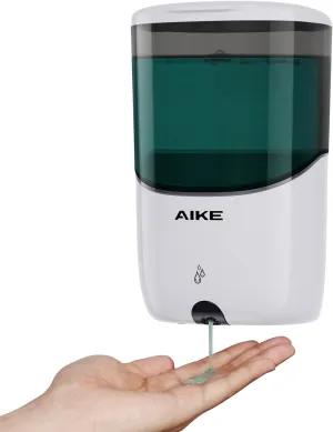 NEW AIKE Wall Mount Automatic Soap Dispenser for Liquid Soap Battery Operated White, Model AK1216