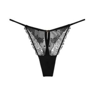 NEW AJOUR zarzuela lace adjustable g-string in black