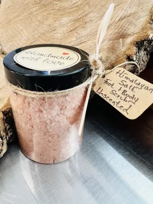 New all natural Exfoliating Himalayan Foot & Body Salt Scrub! Rejuvenating! Unscented 4 Oz