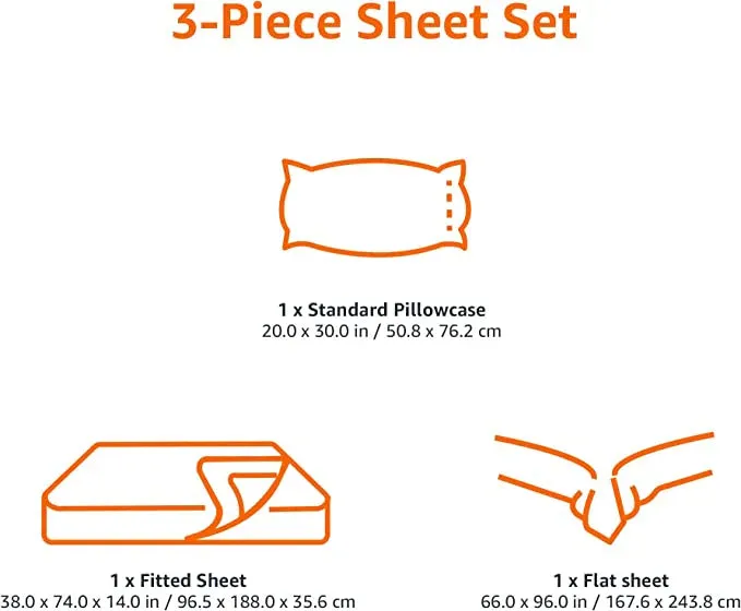New Amazon Basics Soft Microfiber Sheet Set with Elastic Pockets - Twin, Soft, Easy-Wash Lightweight Microfiber - Jade Medallion